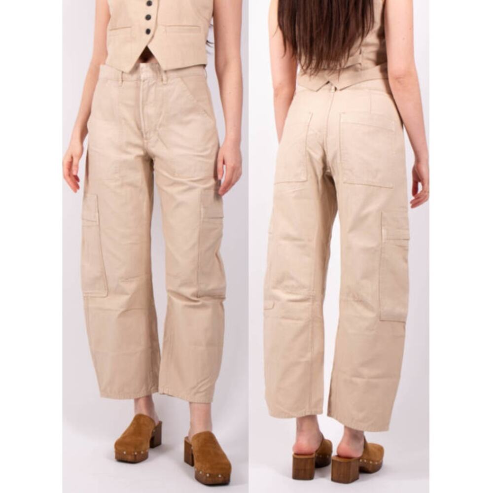 Citizens Of Humanity Beige Straight Leg Cargo Jeans